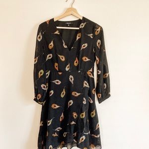 Madewell 0 Poppy Dress in Peacock Feathers
